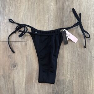 Victoria's Secret Swim Shimmer Black Side Tie Bikini Bottom XL Skimpy NWT
